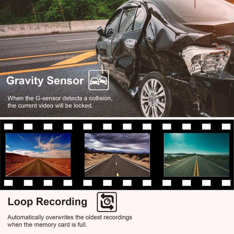 WIFI Connected 4K Three-Lens Car Driving Recorder(G79) - Car DVRs by buy2fix | Online Shopping UK | buy2fix