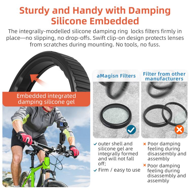 aMagisn Filter For DJI Action 5 Pro / 4 / 3, Spec: ND8+16+32+CPL - Lens Filter by aMagisn | Online Shopping UK | buy2fix