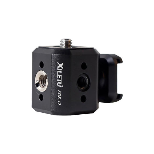 XILETU Tripod Screw Hole Adapter with Cold Shoe 3/8 inch 1/4 inch Thread Holes ARRI Positioning Hole