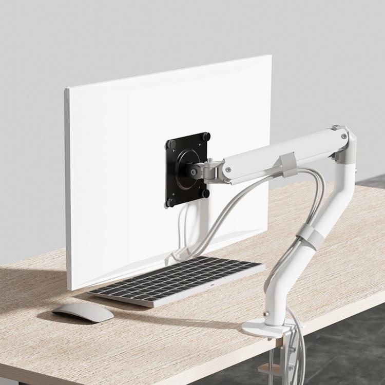 For 15-32 Inch Monitor Bracket Adjustable Gas Spring Computer Screen Desk Mount Stand(White) - Laptop Stand by buy2fix | Online Shopping UK | buy2fix