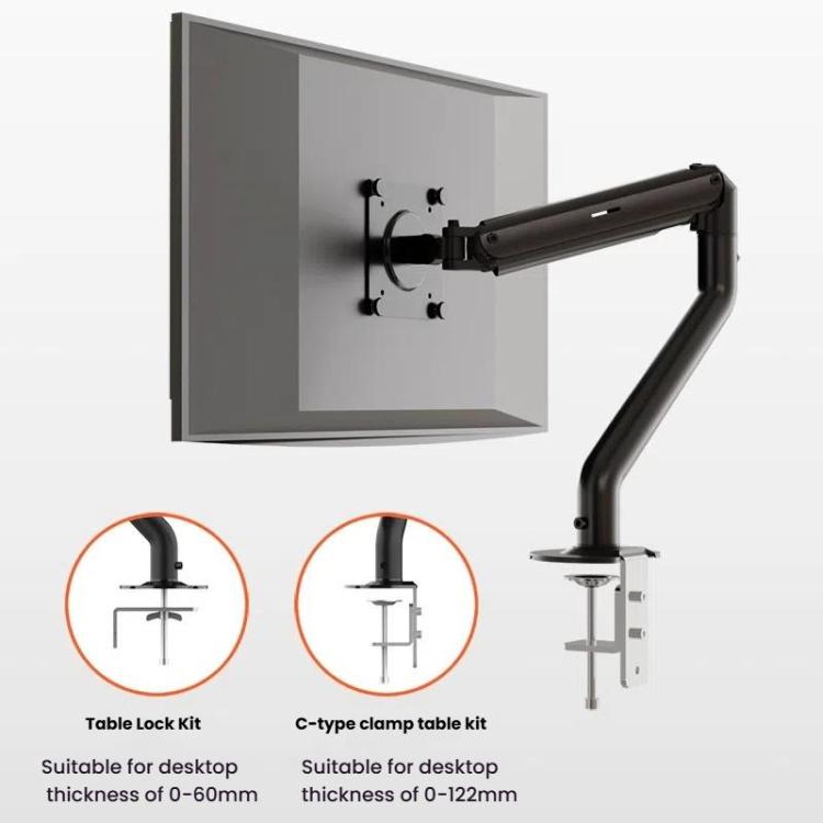 For 15-32 Inch Monitor Bracket Adjustable Gas Spring Computer Screen Desk Mount Stand(Black) - Laptop Stand by buy2fix | Online Shopping UK | buy2fix