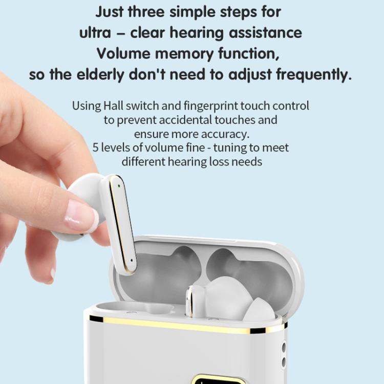 Smart Touch In-Ear Hearing Aid With Digital Charging Compartment(Skin Color) - Hearing Aids by buy2fix | Online Shopping UK | buy2fix