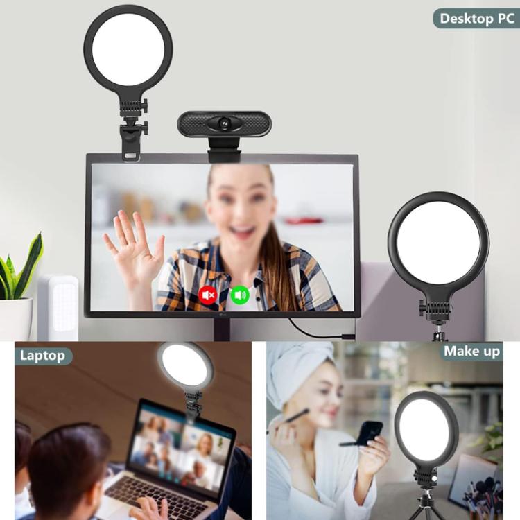 Live Streaming Fill Light Selfie Desktop Photography Light Laptop Clamp Fill Lamp Set(Lamp+Stand+Clip) - Ring Light by buy2fix | Online Shopping UK | buy2fix