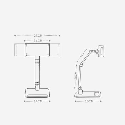 3-session Phone Tablet Monitor Desktop Stand Height and Angle Adjustable Bracket for Screen Within 17.3 Inch - Desktop Holder by buy2fix | Online Shopping UK | buy2fix