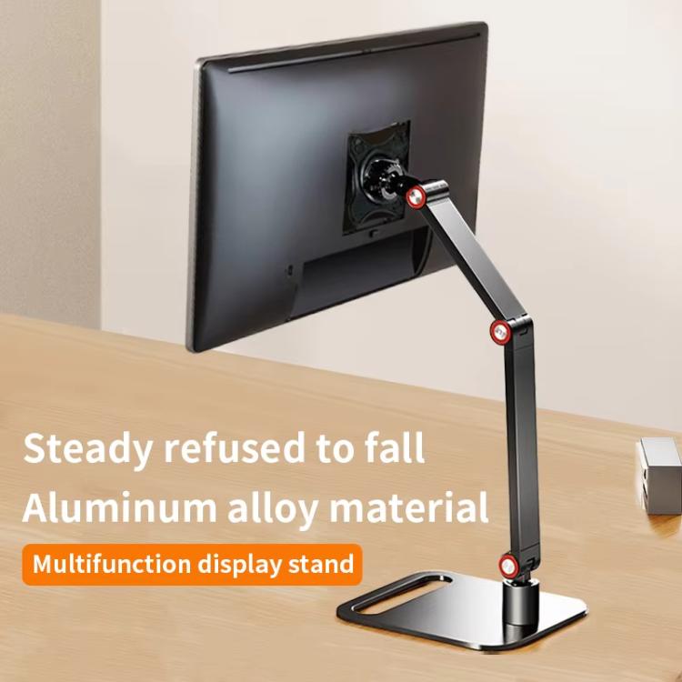 Portable Vesa Monitor Stand Height Adjustable Swivel Desk Mount For 17-Inch Screens(Black) - Laptop Stand by buy2fix | Online Shopping UK | buy2fix