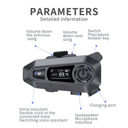A1 IP67 Waterproof Motorcycle Helmet Noise Reduction Bluetooth Headset, Spec: Hard Mic - Motorcycle Walkie Talkie by buy2fix | Online Shopping UK | buy2fix