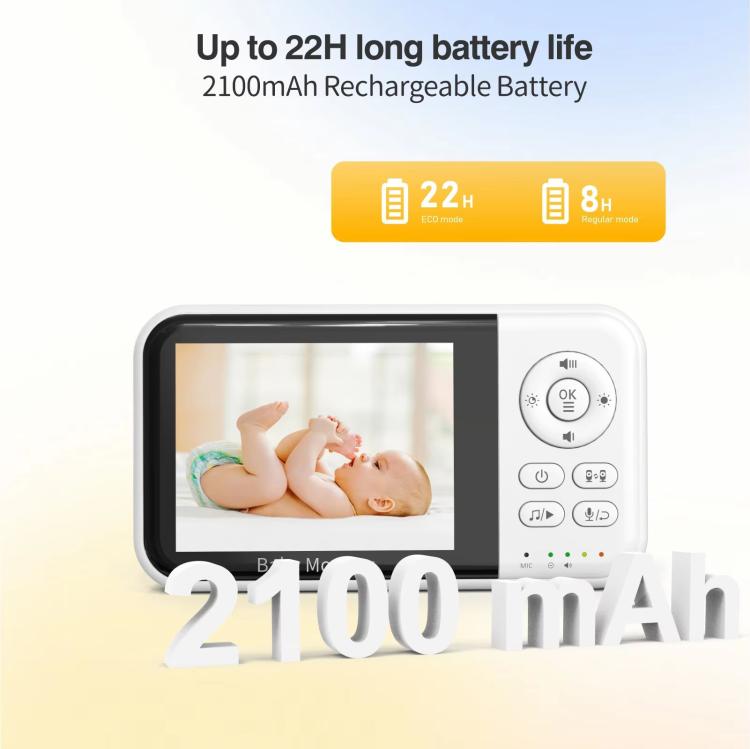 3.2 inch LCD Wireless Video Baby Monitor 2 Way Audio Talk Night Vision Surveillance Security Camera US Plug - Baby Monitor by buy2fix | Online Shopping UK | buy2fix