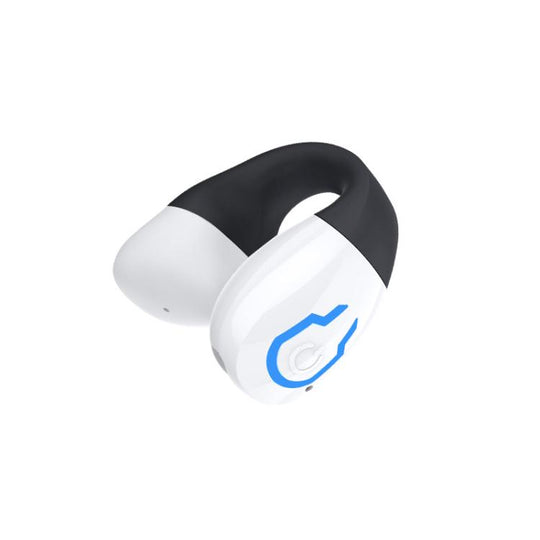 Bluetooth Earpiece Single Ear Clip-On Non-Intrusive Design Sports Headphones for Running(White)