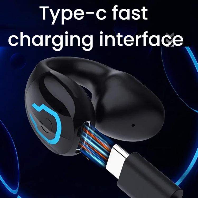 Bluetooth Earpiece Single Ear Clip-On Non-Intrusive Design Sports Headphones for Running(Black) - Sport Earphone by buy2fix | Online Shopping UK | buy2fix