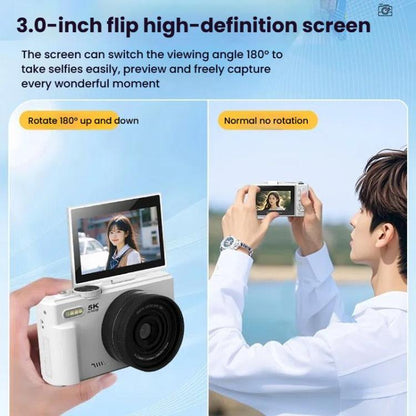 W1 5K HD Digital Camera 75MP 18X Digital Zoom WiFi Video Recorder With Flip Screen(Black) - Video Cameras by buy2fix | Online Shopping UK | buy2fix