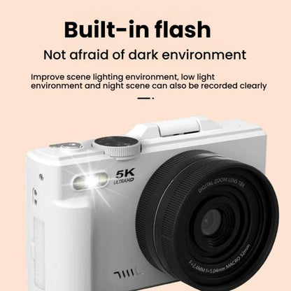 W1 5K HD Digital Camera 75MP 18X Digital Zoom WiFi Video Recorder With Flip Screen(Black) - Video Cameras by buy2fix | Online Shopping UK | buy2fix