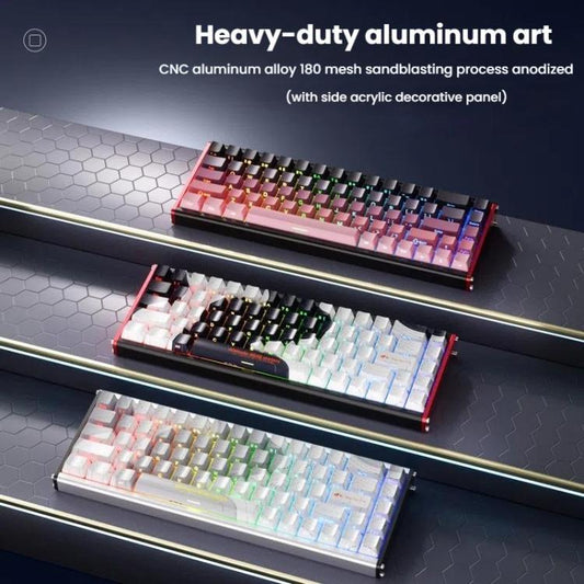 Ajazz ALUX68 MAX RGB Single Wired DIY Magnetic Shaft Mechanical Keyboard, Color: Snow Bottel - Wired Keyboard by Ajazz | Online Shopping UK | buy2fix