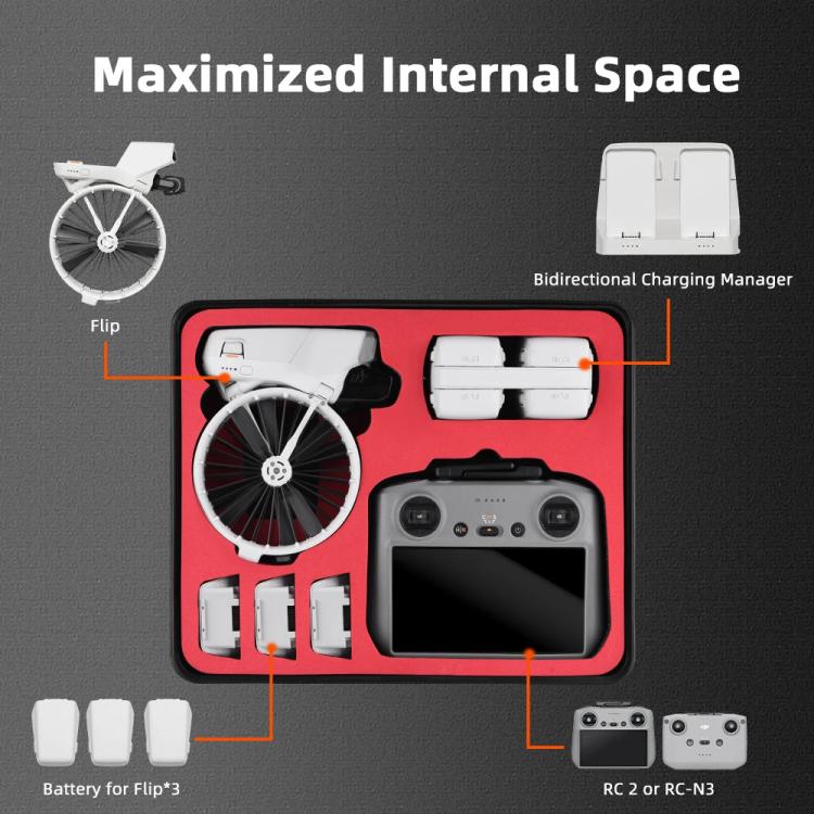 For DJI Flip BRDRC Explosion-proof Waterproof Case With Screen Remote Control Suitcase Shoulder Crossbody Bag(Black) - Other by BRDRC | Online Shopping UK | buy2fix