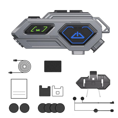 C8Pro IPX7 Waterproof Two-Person Intercom Helmet Bluetooth Headset With Flashlight, Spec: Hard Mic - Motorcycle Walkie Talkie by buy2fix | Online Shopping UK | buy2fix