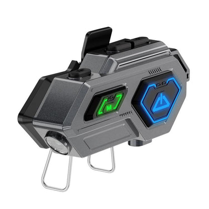 C8Pro IPX7 Waterproof Two-Person Intercom Helmet Bluetooth Headset With Flashlight, Spec: Soft Mic - Motorcycle Walkie Talkie by buy2fix | Online Shopping UK | buy2fix