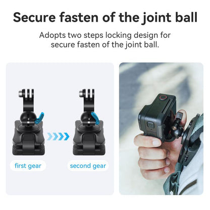 aMagisn 360-degree Rotation Ball Head Backpack Clip for Camera & Smartphone(Black) - Backpack Clip by aMagisn | Online Shopping UK | buy2fix