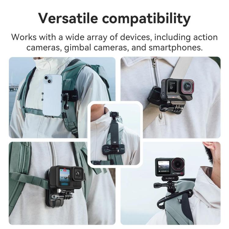 aMagisn 360-degree Rotation Ball Head Backpack Clip for Camera & Smartphone(Black) - Backpack Clip by aMagisn | Online Shopping UK | buy2fix
