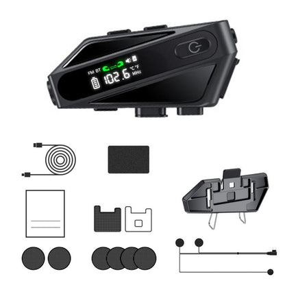 C6 IPX6 Waterproof LED Lighting Wireless Intercom Helmet Bluetooth Headset, Spec: Soft Mic - Motorcycle Walkie Talkie by buy2fix | Online Shopping UK | buy2fix