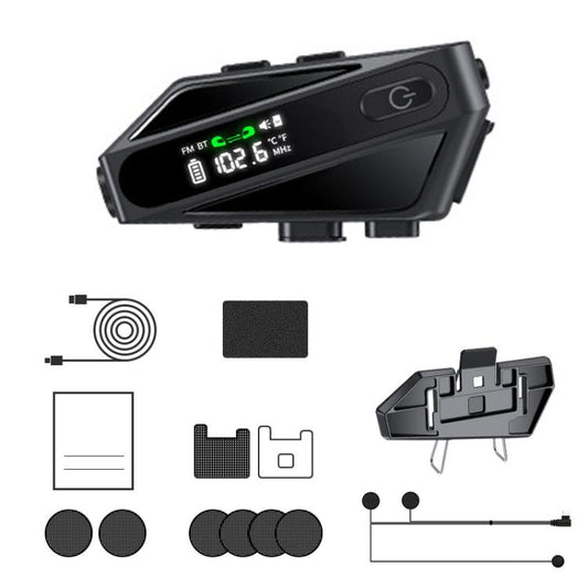 C6 IPX6 Waterproof LED Lighting Wireless Intercom Helmet Bluetooth Headset, Spec: Soft Mic - Motorcycle Walkie Talkie by buy2fix | Online Shopping UK | buy2fix