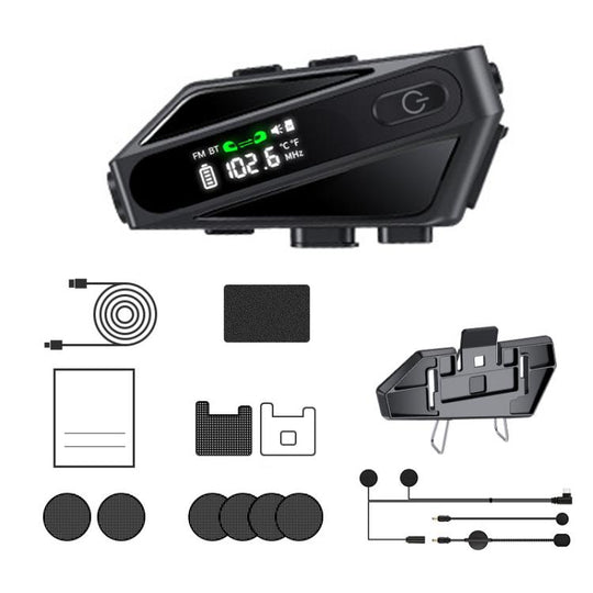 C6 IPX6 Waterproof LED Lighting Wireless Intercom Helmet Bluetooth Headset, Spec: Soft and Hard Mics