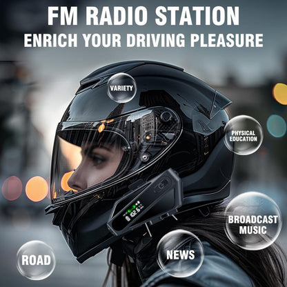 C6 IPX6 Waterproof LED Lighting Wireless Intercom Helmet Bluetooth Headset, Spec: Soft Mic - Motorcycle Walkie Talkie by buy2fix | Online Shopping UK | buy2fix