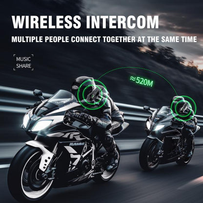 C6 IPX6 Waterproof LED Lighting Wireless Intercom Helmet Bluetooth Headset, Spec: Hard Mic - Motorcycle Walkie Talkie by buy2fix | Online Shopping UK | buy2fix