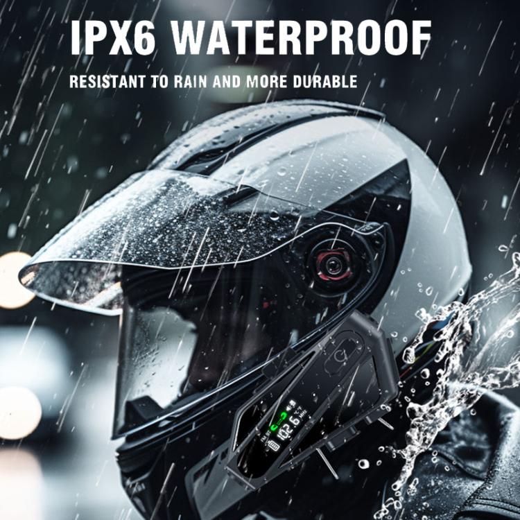 C6 IPX6 Waterproof LED Lighting Wireless Intercom Helmet Bluetooth Headset, Spec: Soft Mic - Motorcycle Walkie Talkie by buy2fix | Online Shopping UK | buy2fix