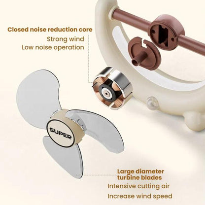 Multifunctional Fan Light Sound Big Wind Power With Light Wall Mounted Long Life Desktop Small Ceiling Fan, Color: Remote Control Beige - Electric Fans by buy2fix | Online Shopping UK | buy2fix