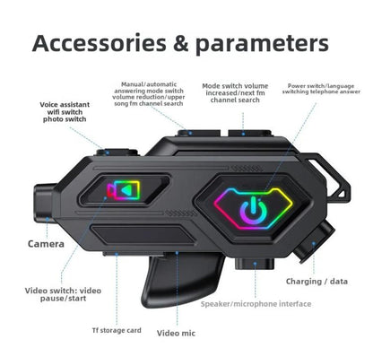 C8Max Motorcycle Intercom Video Helmet Bluetooth Headset HD Video Recorder, Spec: Soft Mic - Motorcycle Walkie Talkie by buy2fix | Online Shopping UK | buy2fix