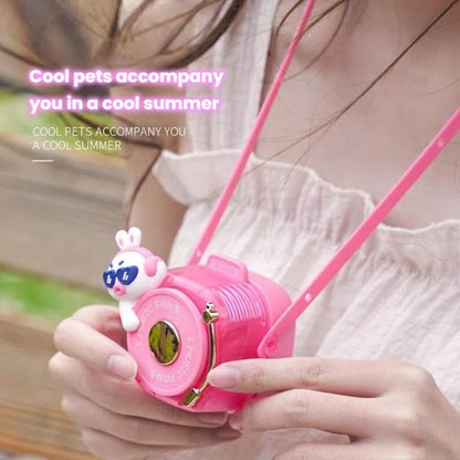 Givelong Cute Cool Pet DJ Lanyard Small Fan USB Rechargeable Compact Portable Bladeless Neck Fan(Cool Dragon) - Electric Fans by Givelong | Online Shopping UK | buy2fix