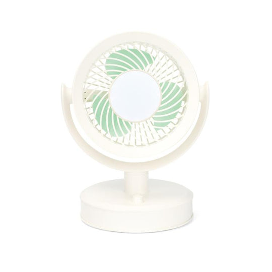 Desktop Fan Outdoor Student Office Portable Rechargeable USB Tabletop Small Fan, Color: With Light (White)
