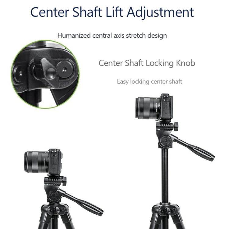 YUNTENG VCT-608 Adjustable Camera Tripod 11.8-25.4 Inch With 360 Degree Rotating 3-Way Pan Head & Gravity Hook(Black) - Tripods by YUNTENG | Online Shopping UK | buy2fix