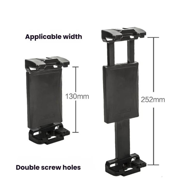 YUNTENG VCT-320 Adjustable Hot Shoe Tablet & Phone Mount Clamp Holder with Dual 1/4 Inch Screw Holes for 5.1-9.9 Inch Devices(Black) - Desktop Holder by YUNTENG | Online Shopping UK | buy2fix