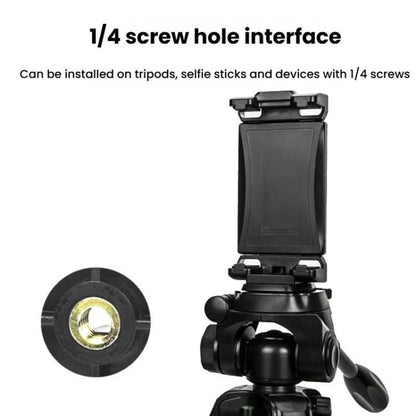 YUNTENG VCT-320 Adjustable Hot Shoe Tablet & Phone Mount Clamp Holder with Dual 1/4 Inch Screw Holes for 5.1-9.9 Inch Devices(Black) - Desktop Holder by YUNTENG | Online Shopping UK | buy2fix