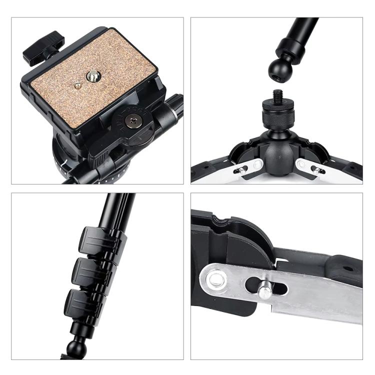 YUNTENG VCT-588 Camera Monopod 65-166cm Aluminum Alloy DSLR Tripod Stand With Hydraulic Ball Head(Black) - Monopods by YUNTENG | Online Shopping UK | buy2fix