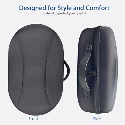 For Meta Quest 3 VR Glasses Storage Case EVA Anti-Pressure Hard Shell Storage Bag(Light Gray) - VR Accessories by buy2fix | Online Shopping UK | buy2fix