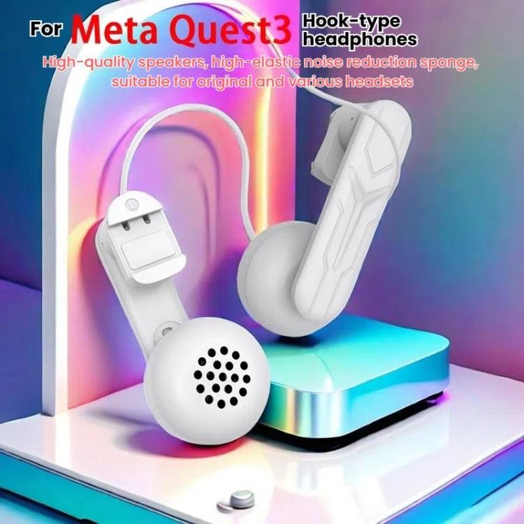 For Meta Quest 2 / 3 Independent Headphones Headband High Sound Speaker VR Accessory(White) - VR Accessories by buy2fix | Online Shopping UK | buy2fix