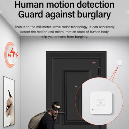 Tuya WiFi Square Human Presence Sensor Millimeter Wave Radar Detection Built-in Illuminance Sensor - Smart Switch by buy2fix | Online Shopping UK | buy2fix