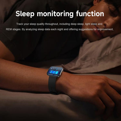 QS08 1.85 Inch Full-Screen Smart Watch with Real-Time Heart Rate/Blood Glucose/Blood Oxygen Monitor, SOS Alert, Sleep Tracking(Black) - Smart Watches by buy2fix | Online Shopping UK | buy2fix