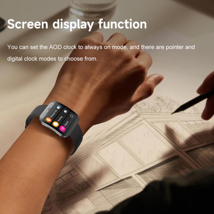 QS08 1.85 Inch Full-Screen Smart Watch with Real-Time Heart Rate/Blood Glucose/Blood Oxygen Monitor, SOS Alert, Sleep Tracking(Pink) - Smart Watches by buy2fix | Online Shopping UK | buy2fix