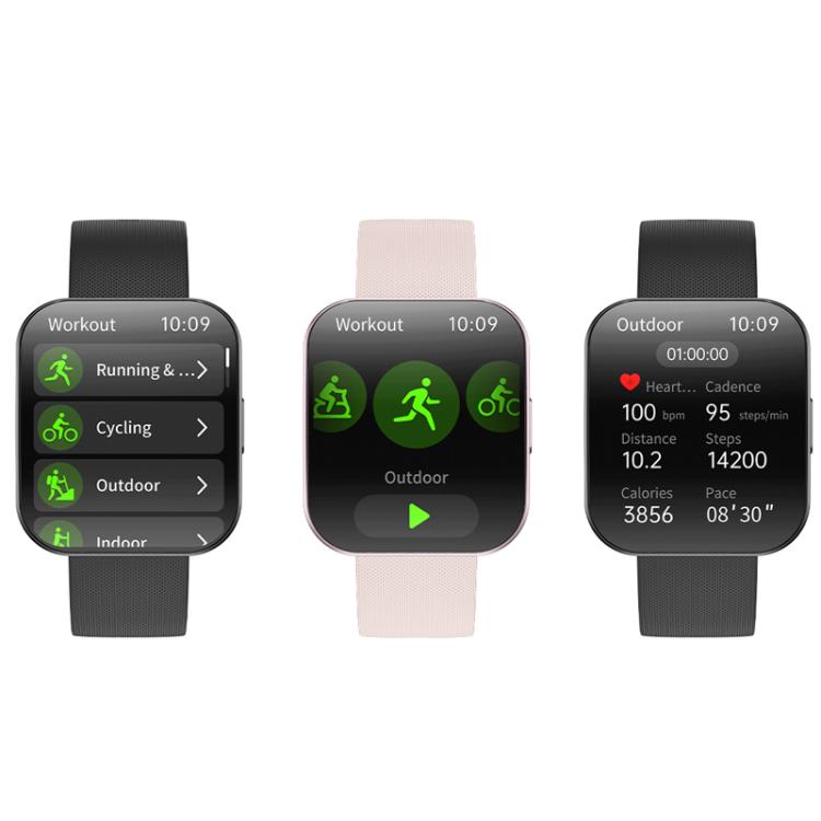 QS08 1.85 Inch Full-Screen Smart Watch with Real-Time Heart Rate/Blood Glucose/Blood Oxygen Monitor, SOS Alert, Sleep Tracking(Pink) - Smart Watches by buy2fix | Online Shopping UK | buy2fix