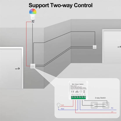 Compatible Tuya Zigbee 16A Smart Switch DIY Breaker 2 Way Control Voice Control - Smart Switch by buy2fix | Online Shopping UK | buy2fix