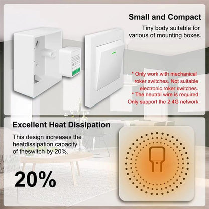 Compatible eWeLink Zigbee 16A Smart Switch DIY Breaker 2 Way Control Voice Control - Smart Switch by buy2fix | Online Shopping UK | buy2fix