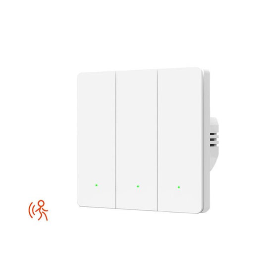 Compatible Tuya ZigBee Smart Light Switch With Radar Motion Sensor No Capacitor Required 3-Gang - Smart Switch by buy2fix | Online Shopping UK | buy2fix
