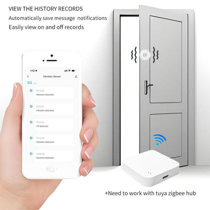 Compatible Tuya ZigBee Smart Vibration Tilt Sensor Real Time Shock Alarm Security Protection - Smart Switch by buy2fix | Online Shopping UK | buy2fix