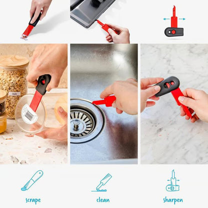 2 In 1 Cleaning Scraper Sticker Tool Household Cleaning Scrubber(Blue) - Dust Remove Tool by buy2fix | Online Shopping UK | buy2fix