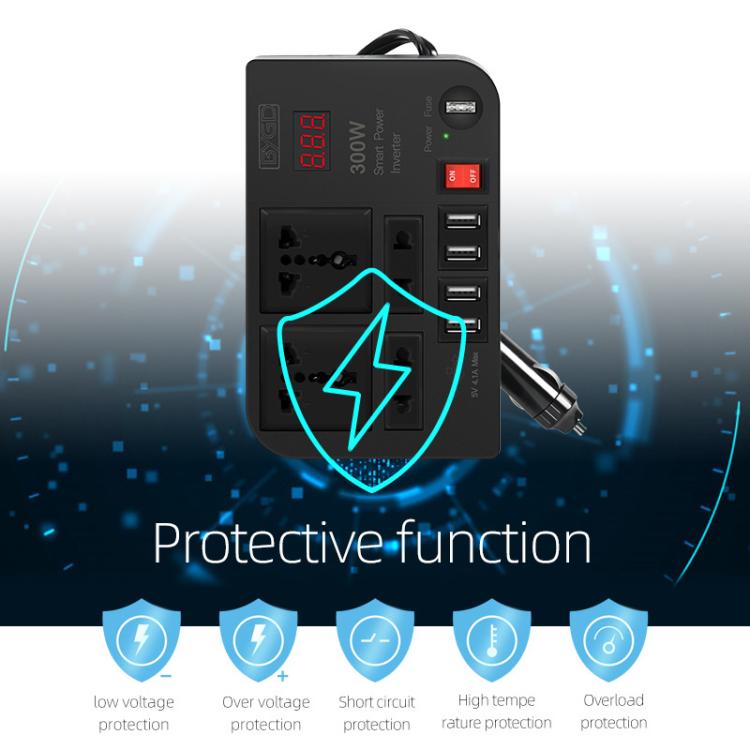 E8982 300W Car Inverter DC 12V To AC 220V Car Laptop USB Charging Universal Converter Power Adapter - Others by buy2fix | Online Shopping UK | buy2fix
