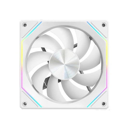 4RS 12cm Computer  Case Fan with Infinity Mirror ARGB Thermal Control & Ultra Quiet Cooling(Forward White) - Fan Cooling by buy2fix | Online Shopping UK | buy2fix