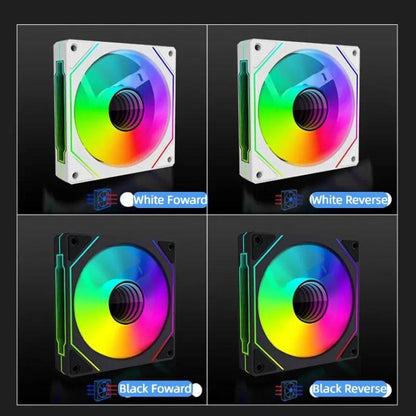 Prism 4RRO Computer Case Fan 12cm ARGB Sync PWM Quiet Cooling Fan(Reverse Black Frame) - Fan Cooling by buy2fix | Online Shopping UK | buy2fix