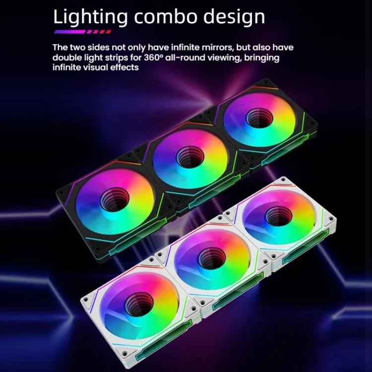 Prism 4RRO Computer Case Fan 12cm ARGB Sync PWM Quiet Cooling Fan(Forward Black Frame) - Fan Cooling by buy2fix | Online Shopping UK | buy2fix